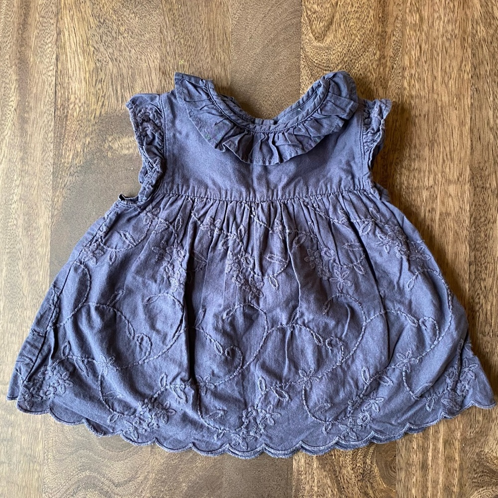 Next baby navy blue flutter sleeve top.